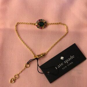 Kate Spade Gold Plated Over Brass Victoria Bracelet Multicolored Crystal NWT
